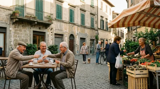 Momento autentico di vita quotidiana italiana lontano dai circuiti turistici tradizionali