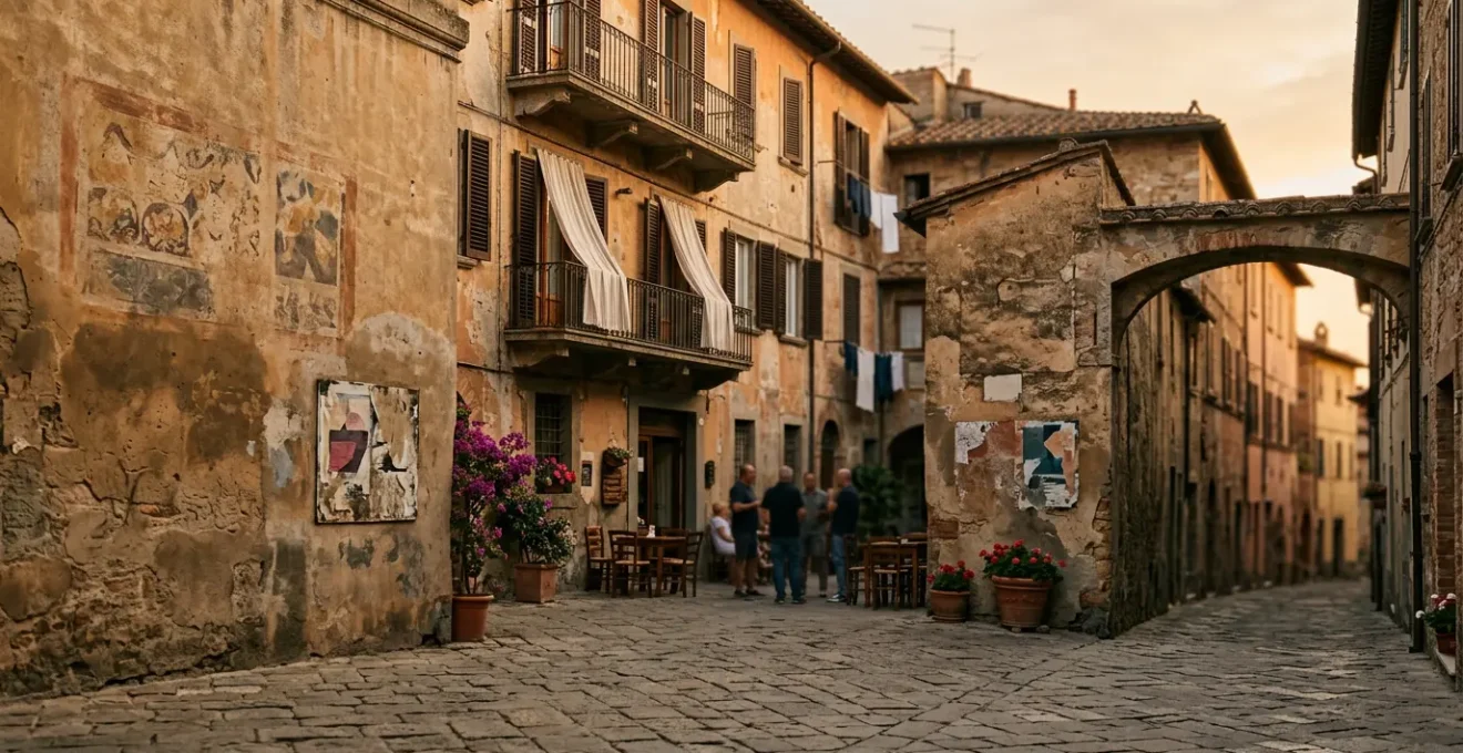 Scena di un quartiere italiano autentico con atmosfera culturale locale