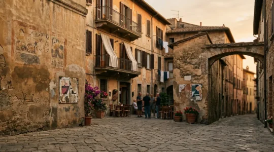 Scena di un quartiere italiano autentico con atmosfera culturale locale