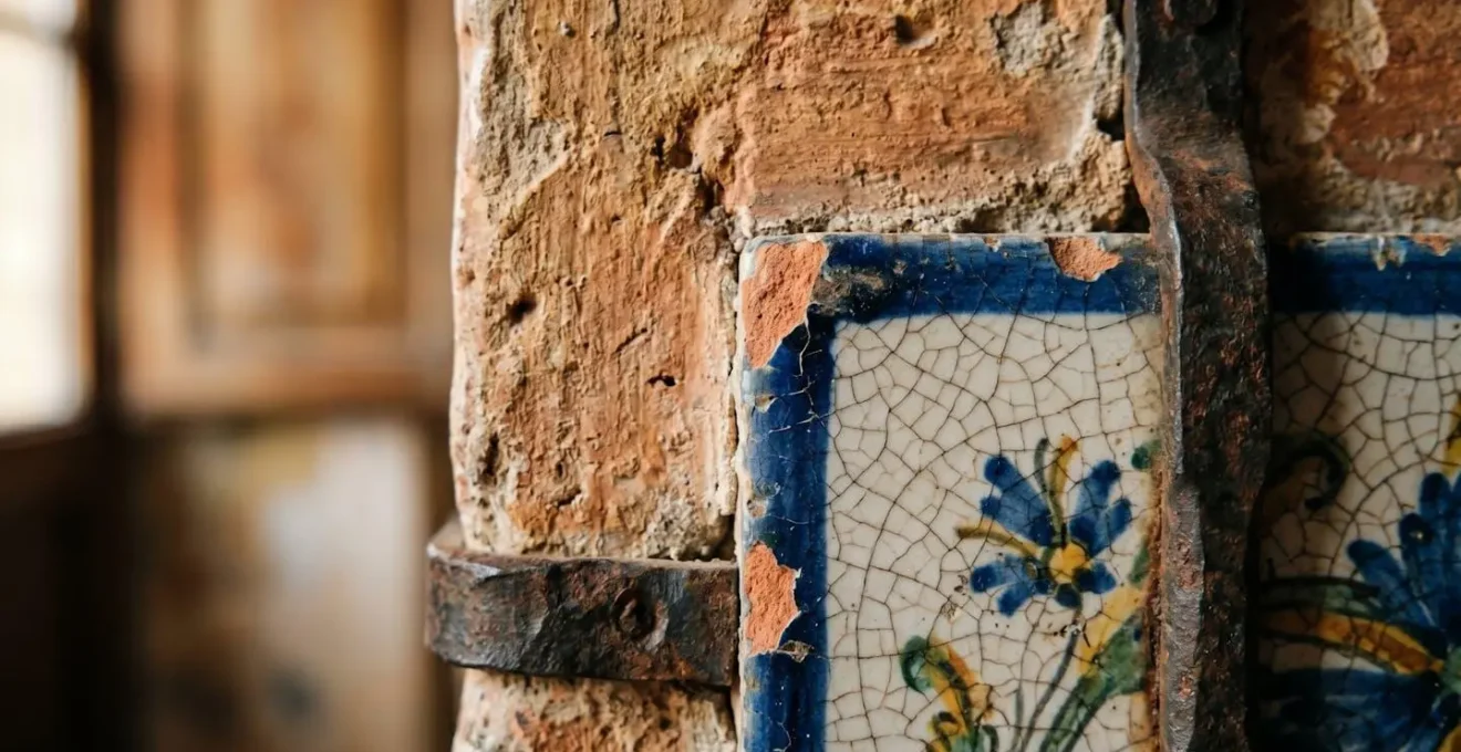Particolare architettonico storico di un boutique hotel italiano che rivela autenticità e cura artigianale