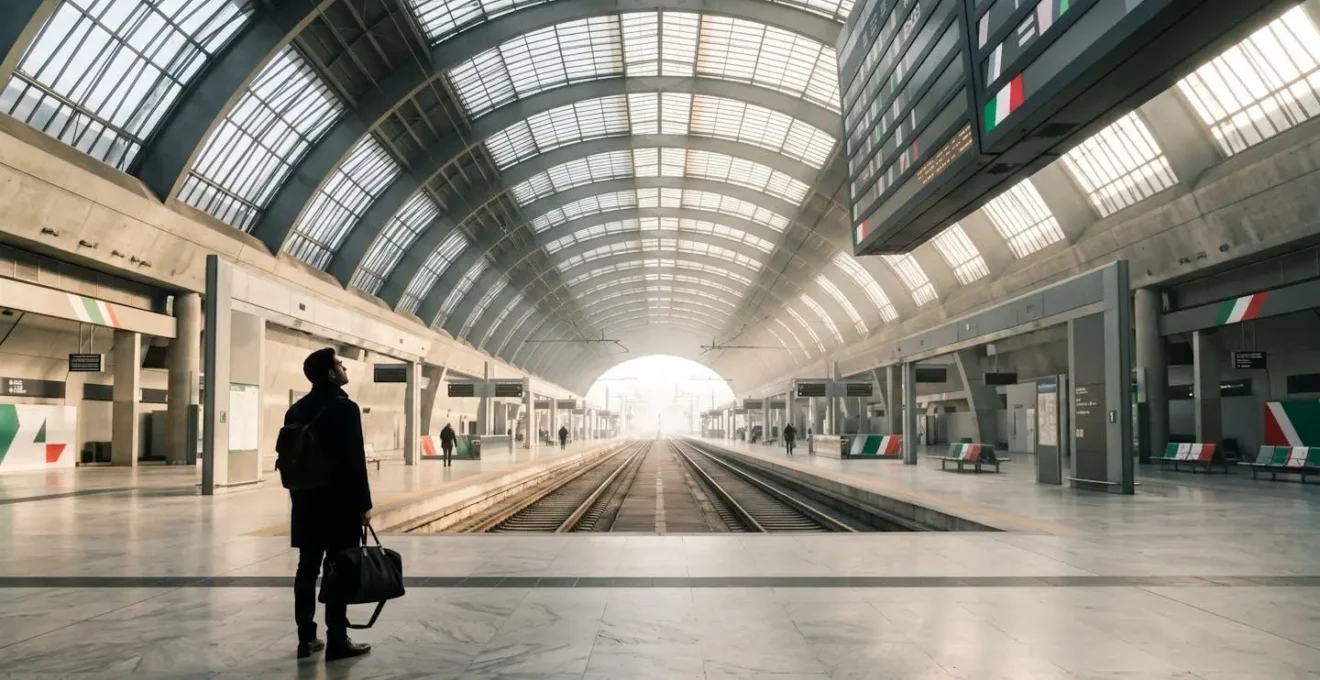 Rappresentazione visiva del modello logistico hub-and-spoke per viaggiare in Italia